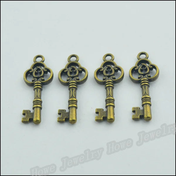 65 pcs Vintage Charms Key Pendant Antique bronze DIY Metal Jewelry Making
