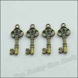65 pcs Vintage Charms Key Pendant Antique bronze DIY Metal Jewelry Making