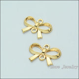 68 pcs Gold-color Bow Pendants for Bracelet Necklace DIY Jewelry Making