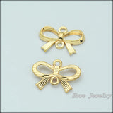 68 pcs Gold-color Bow Pendants for Bracelet Necklace DIY Jewelry Making