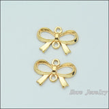 68 pcs Gold-color Bow Pendants for Bracelet Necklace DIY Jewelry Making