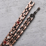 Retro Red Copper Magnetic Therapy Bracelet for Men Women 6MM Wide