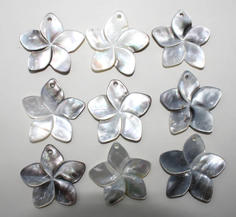 6PCS 30mm Shell Five Flower Pendant for Diy Jewelry Making