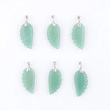 6Pcs Aventurine Angel Wings Pendants for Women Jewelry Making