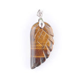 6Pcs Tiger's Eye Angel Wings Pendants for Jewelry Making