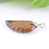 6Pcs Tiger's Eye Angel Wings Pendants for Jewelry Making