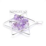 6Pcs Amethyst Tree of Life Pendants Chakra Reiki Star Jewelry