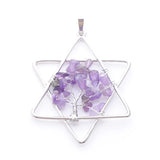 6Pcs Amethyst Tree of Life Pendants Chakra Reiki Star Jewelry