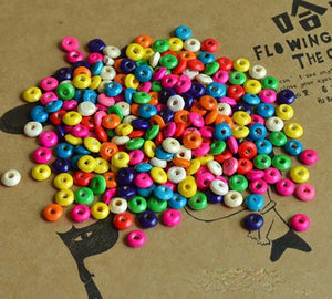 500pcs Multicolor Wooden Wheel Spacer Beads Children DIY Accessory