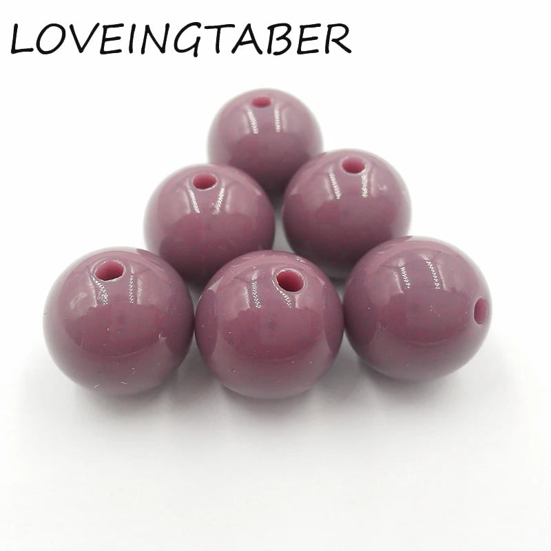 Acrylic Dark Solid Beads for Chunky DIY Necklace