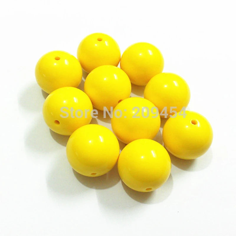 Middle Yellow A15 Acrylic Solid Beads For Chunky Kids Necklace
