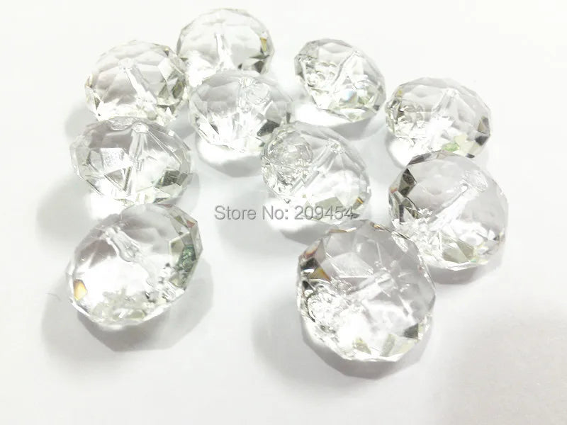 Clear Acrylic Faceted Rondelle Beads 6-22mm Wholesale