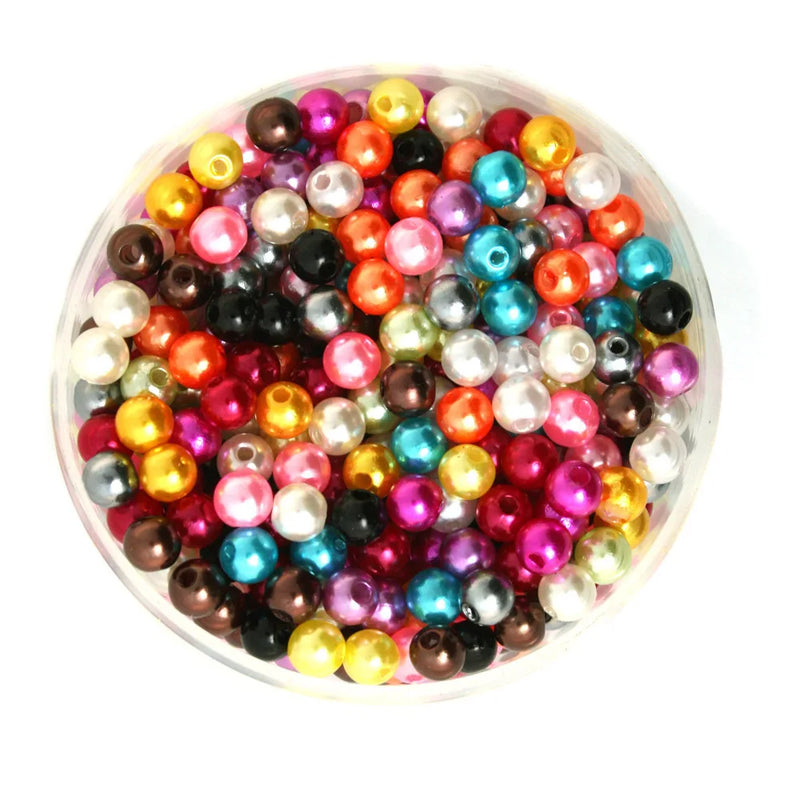 6mm Round Pearl Plastic Beads 5000pcs 15 Colors DIY DH-BSG01-02