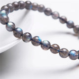 6mm Labradorite Gem Stone Bracelet Rainbow Lights