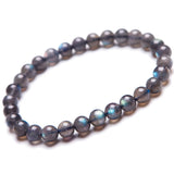 6mm Labradorite Gem Stone Bracelet Rainbow Lights