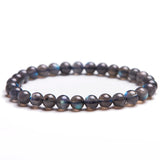 6mm Labradorite Gem Stone Bracelet Rainbow Lights