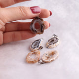 6pcs Natural Agates Necklace Pendant Irregular Shape Stone Pendant