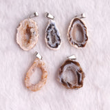 6pcs Natural Agates Necklace Pendant Irregular Shape Stone Pendant