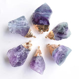 6pcs Natural Pink Quartz Stone Irregular Pendants for Jewelry Making