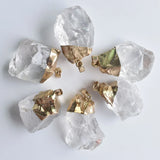 6pcs Natural Pink Quartz Stone Irregular Pendants for Jewelry Making