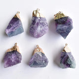 6pcs Natural Pink Quartz Stone Irregular Pendants for Jewelry Making