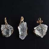 6pcs Natural Crystal Irregular Pendants for Jewelry Making