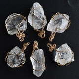 6pcs Natural Crystal Irregular Pendants for Jewelry Making