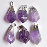 6pcs Natural Amethyst Irregular Pendants for Jewelry Making
