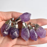 6pcs Natural Amethyst Irregular Pendants for Jewelry Making