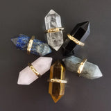 6pcs Clear Crystal Quartz Point Pendulum Necklace