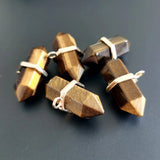 6pcs Clear Crystal Quartz Point Pendulum Necklace