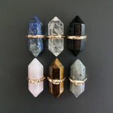 6pcs Clear Crystal Quartz Point Pendulum Necklace