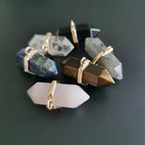 6pcs Clear Crystal Quartz Point Pendulum Necklace