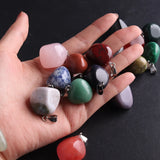 6pcs Natural Stone Agates Turquoises Rose Pendant Charms Pendants