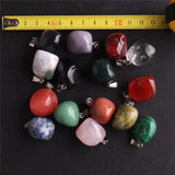 6pcs Natural Stone Agates Turquoises Rose Pendant Charms Pendants