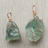 6pcs Natural Fluorite Stone Irregular Pendants for Jewelry Making