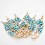 6pcs Turquoise Horse Eye Tree Life Pendant for Jewelry Making