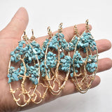 6pcs Turquoise Horse Eye Tree Life Pendant for Jewelry Making