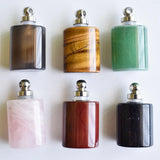 6pcs Natural Stone Perfume Bottle Necklace Pendants for Jewelry Making