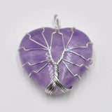 6pcs Wire Wrap Tree of Life Heart Stone Pendants
