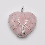 6pcs Wire Wrap Tree of Life Heart Stone Pendants