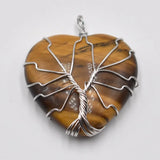 6pcs Wire Wrap Tree of Life Heart Stone Pendants