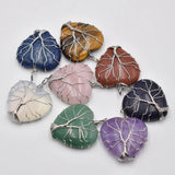 6pcs Wire Wrap Tree of Life Heart Stone Pendants