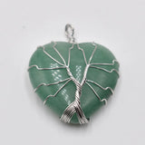 6pcs Wire Wrap Tree of Life Heart Stone Pendants