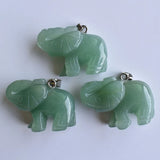 6pcs Green Aventurine Elephant Charms Pendants for Jewelry Making