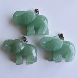 6pcs Green Aventurine Elephant Charms Pendants for Jewelry Making