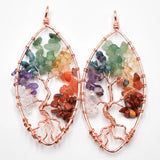 6pcs Amethyst Horse Eye Life Tree Copper Pendant