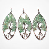 6pcs Amethyst Horse Eye Life Tree Copper Pendant