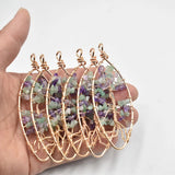 6pcs Natural Fluorite Horse Eye Life Tree Pendant Jewelry Making