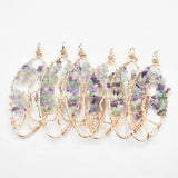 6pcs Natural Fluorite Horse Eye Life Tree Pendant Jewelry Making